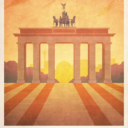 Berlin Poster / Germany Travel Print / Travel Poster / Brandenburg Gate / German Gifts/ Vintage Germany / Retro