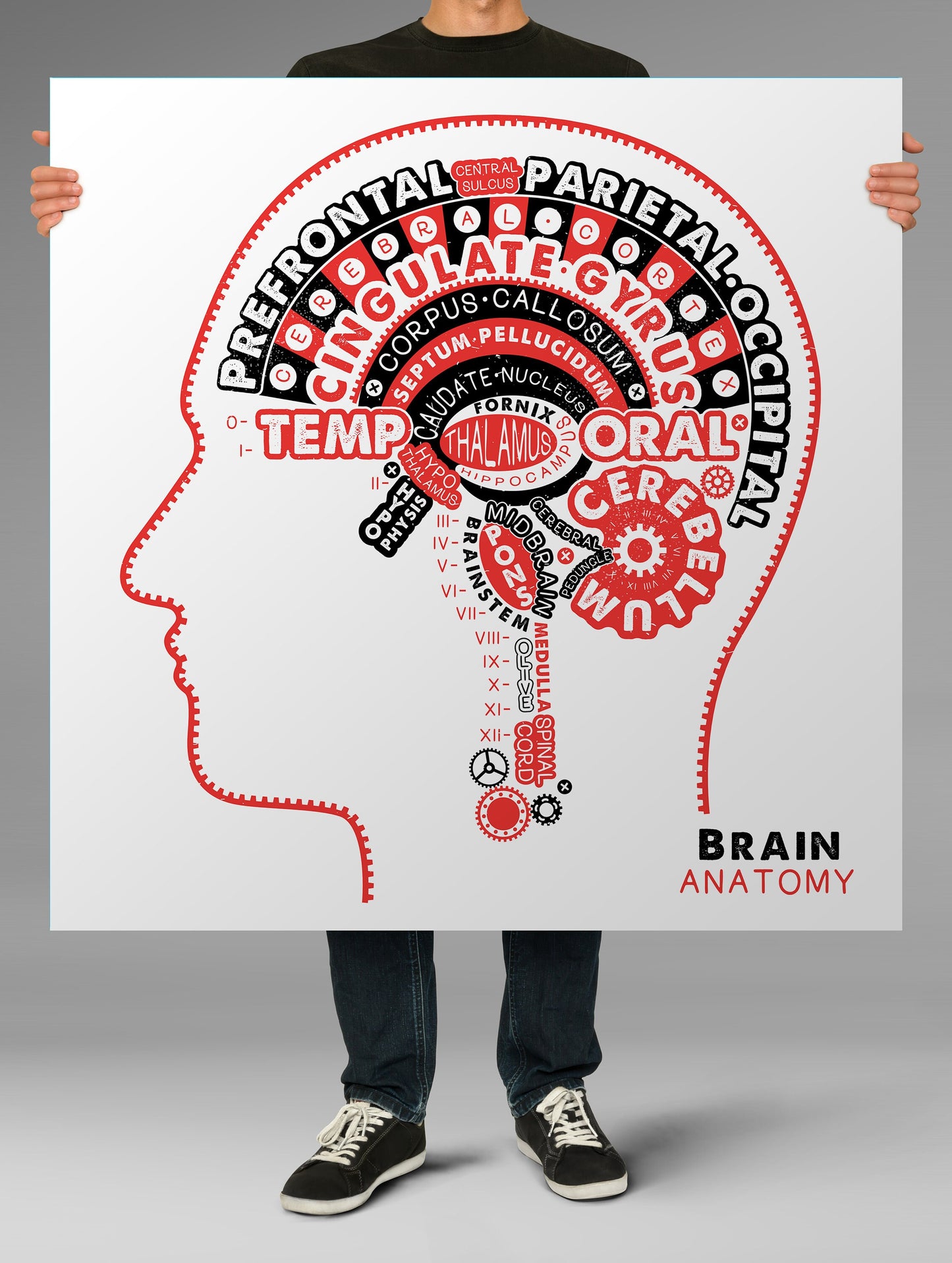 Brain Typography Poster