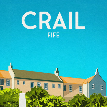 Crail Print - Crail Harbour Travel Poster - Historic Village - Fife Print - Scottish Wall Art - Historical Scottish Town - East Neuk