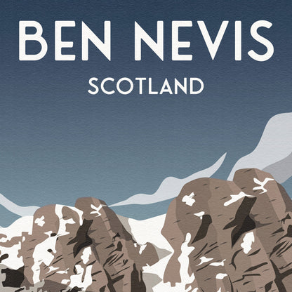 Ben Nevis Print - Lochaber - Fort William - National Park Poster - Hillwalking, Mountains, West Highland Way, Scotland,Three Peaks Challenge