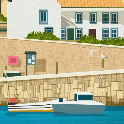 Crail Print - Crail Harbour Travel Poster - Historic Village - Fife Print - Scottish Wall Art - Historical Scottish Town - East Neuk