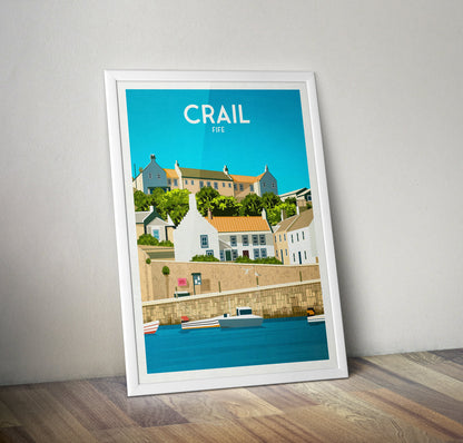 Crail Print - Crail Harbour Travel Poster - Historic Village - Fife Print - Scottish Wall Art - Historical Scottish Town - East Neuk