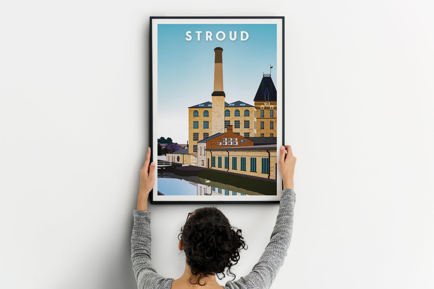 Stroud Print - Ebley Mill - Cotswold Canals - England Travel Poster - Gloucestershire Wall Art - Home Decor - Travel Gift