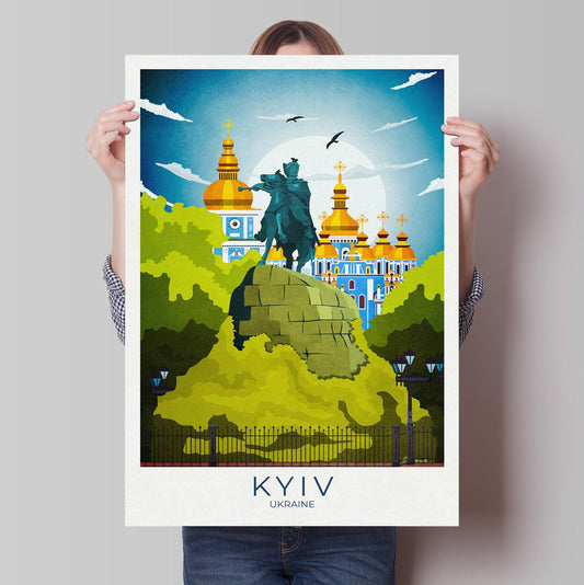 Ukraine Travel Poster - Kyiv Wall Art - Kiev Print - Ukranian Art