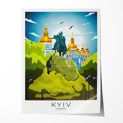 Ukraine Travel Poster - Kyiv Wall Art - Kiev Print - Ukranian Art