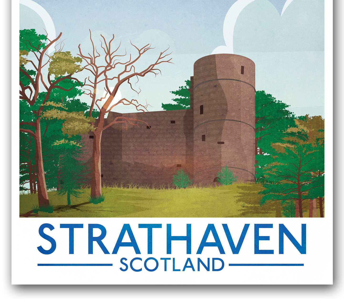 Strathaven Poster, Balloon Festival , Scottish Print, Vintage retro travel poster, Scottish Art, Hot Air Balloon Print