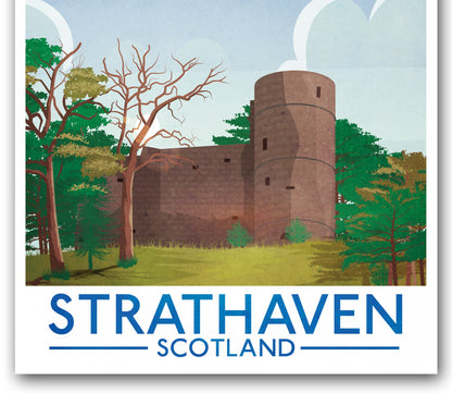 Strathaven Poster, Balloon Festival , Scottish Print, Vintage retro travel poster, Scottish Art, Hot Air Balloon Print