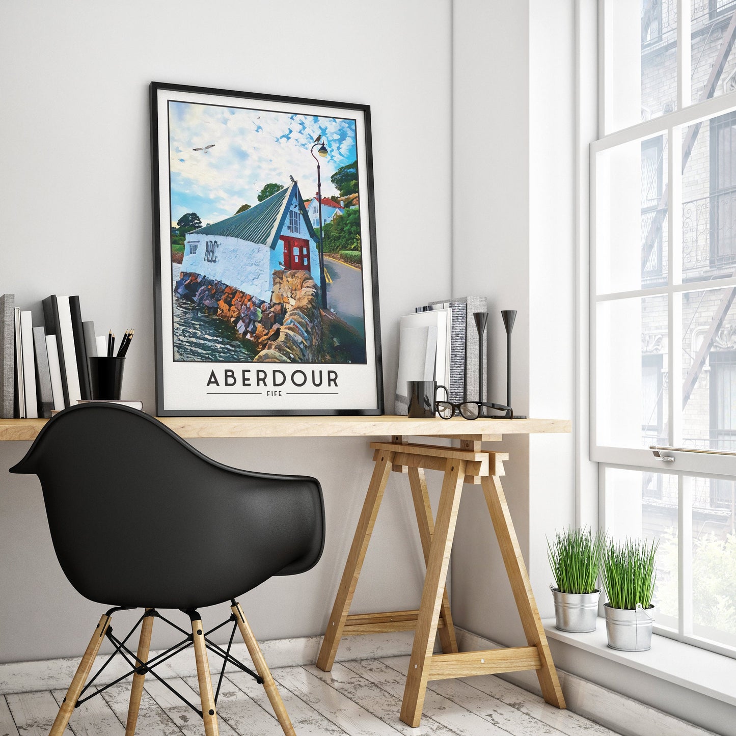 Aberdour Print - Fife Coastal Path - Aberdour Boat Club - Black Sands Beach - Scotland Wall Art