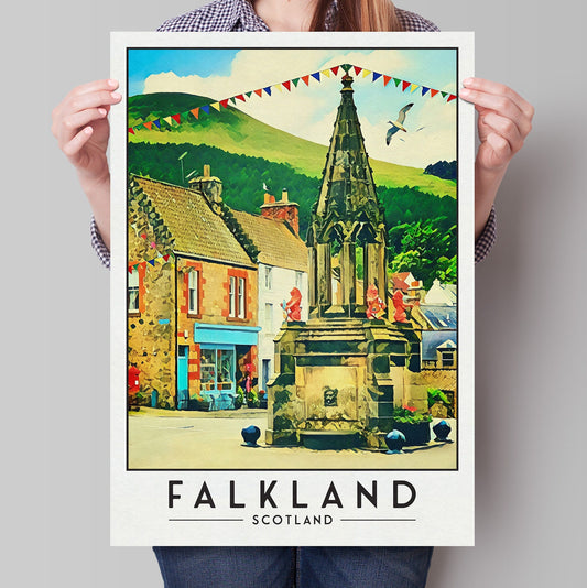 Falkland Print, Fife Travel Poster, Scottish Gift