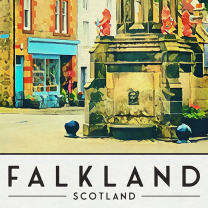 Falkland Print, Fife Travel Poster, Scottish Gift