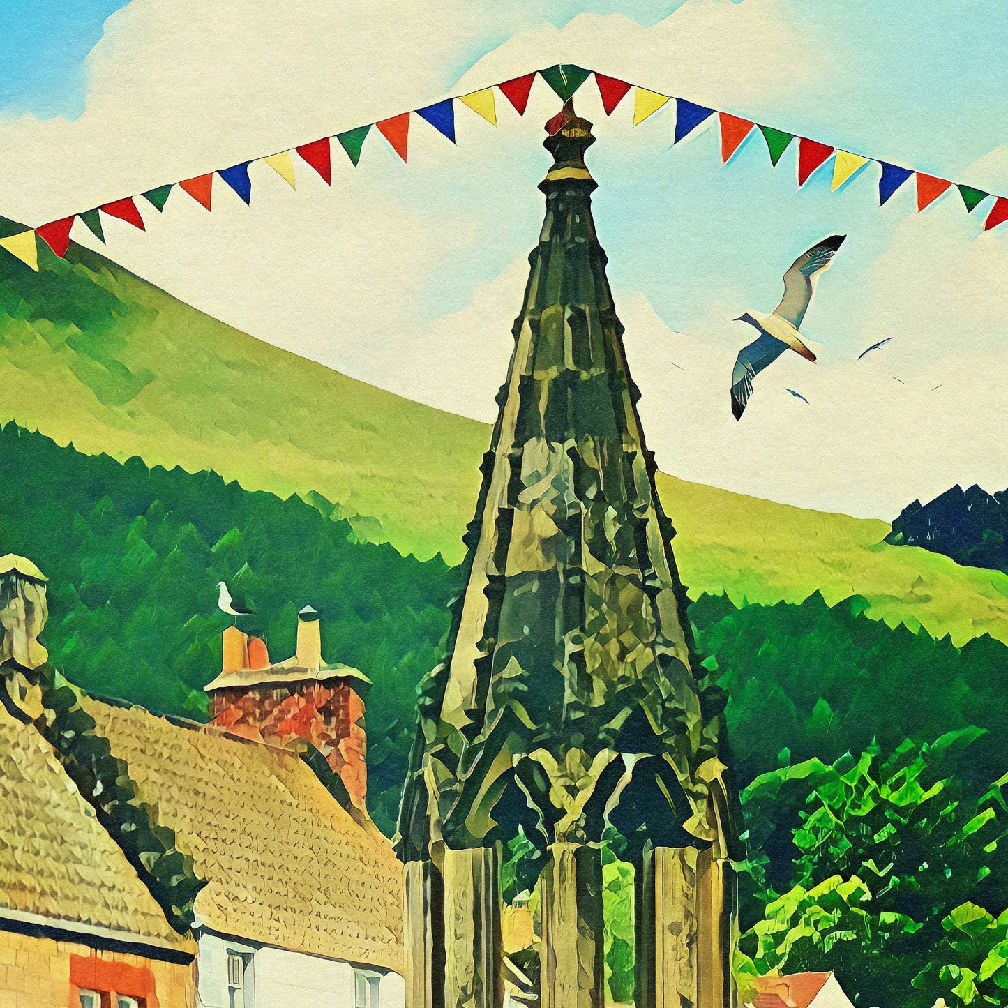 Falkland Print, Fife Travel Poster, Scottish Gift