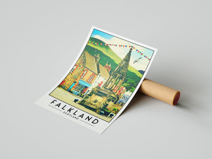 Falkland Print, Fife Travel Poster, Scottish Gift