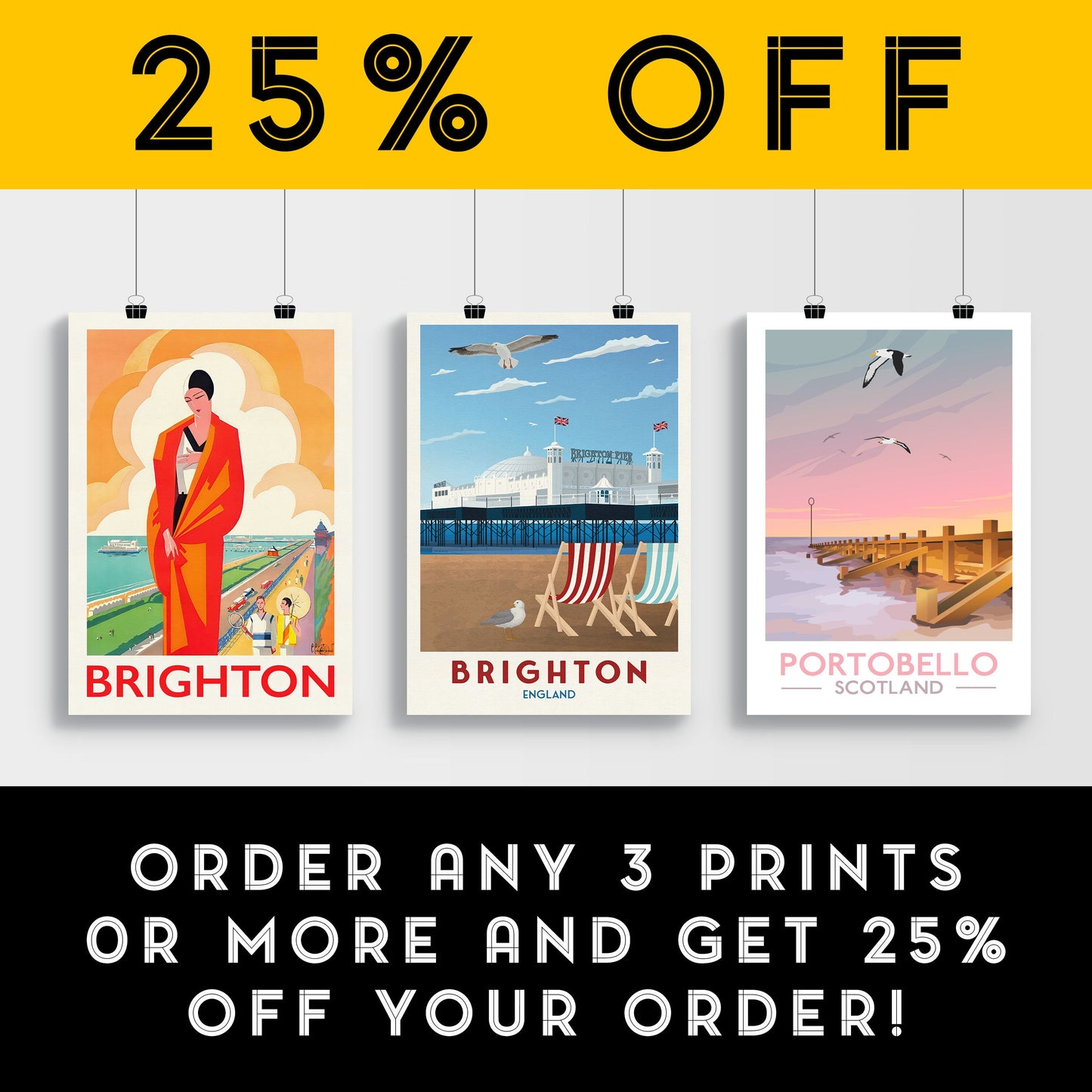 Brighton Travel Poster - Brighton Pier Print - Wall Art