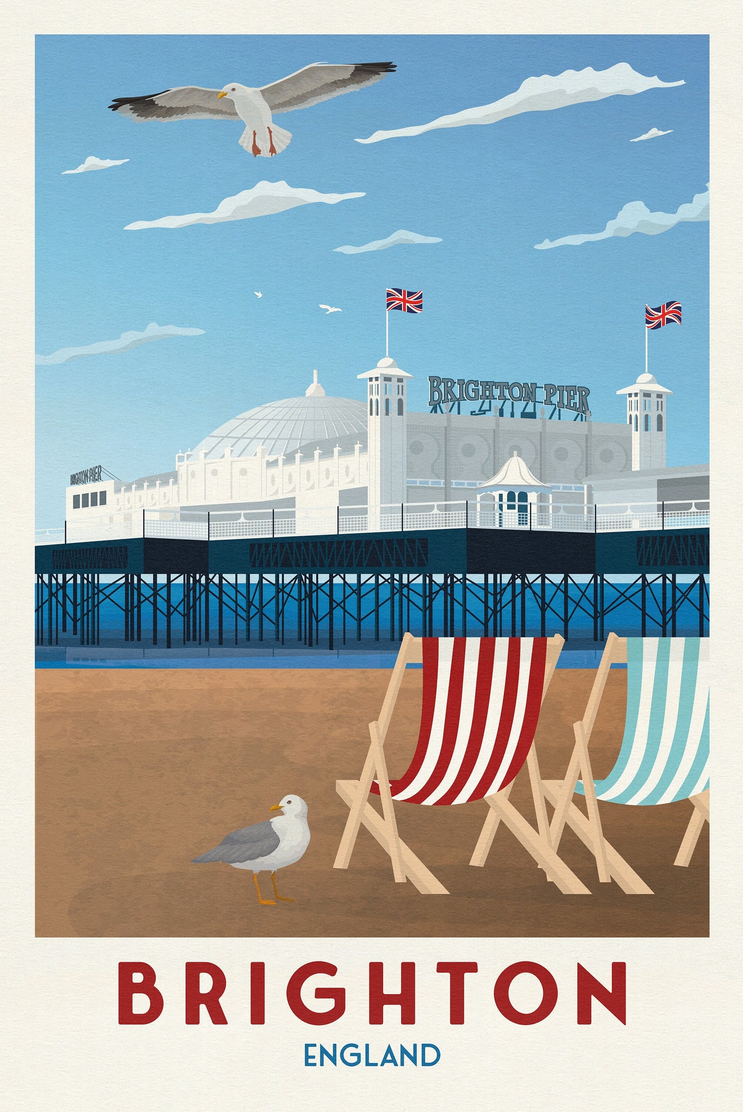 Brighton Travel Poster - Brighton Pier Print - Wall Art