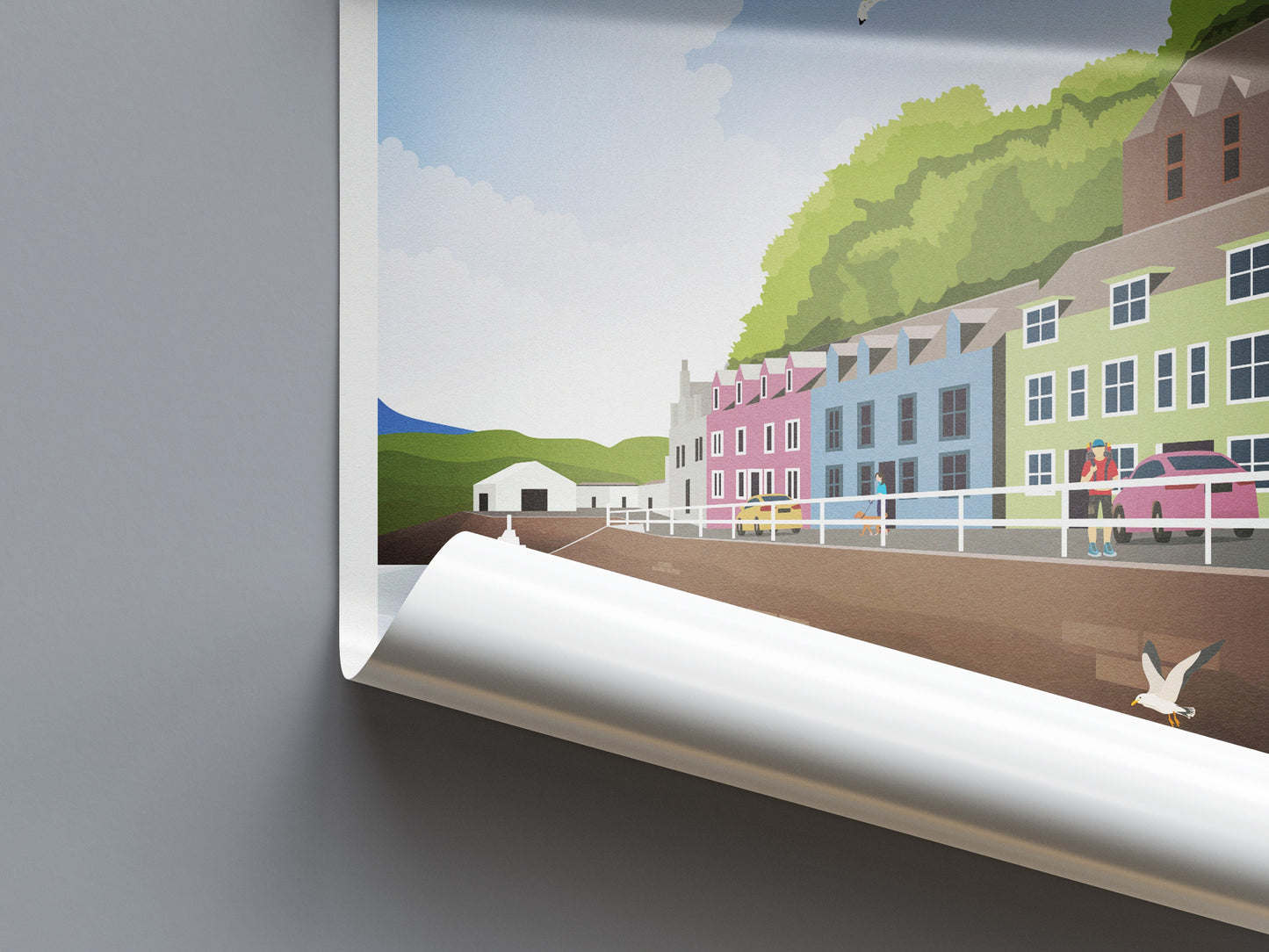 Portree Travel Poster, Isle of Skye Print - Scottish Wall Art