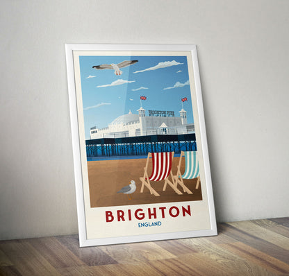 Brighton Travel Poster - Brighton Pier Print - Wall Art