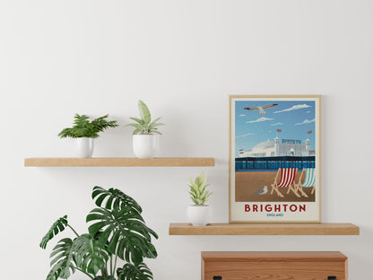 Brighton Travel Poster - Brighton Pier Print - Wall Art