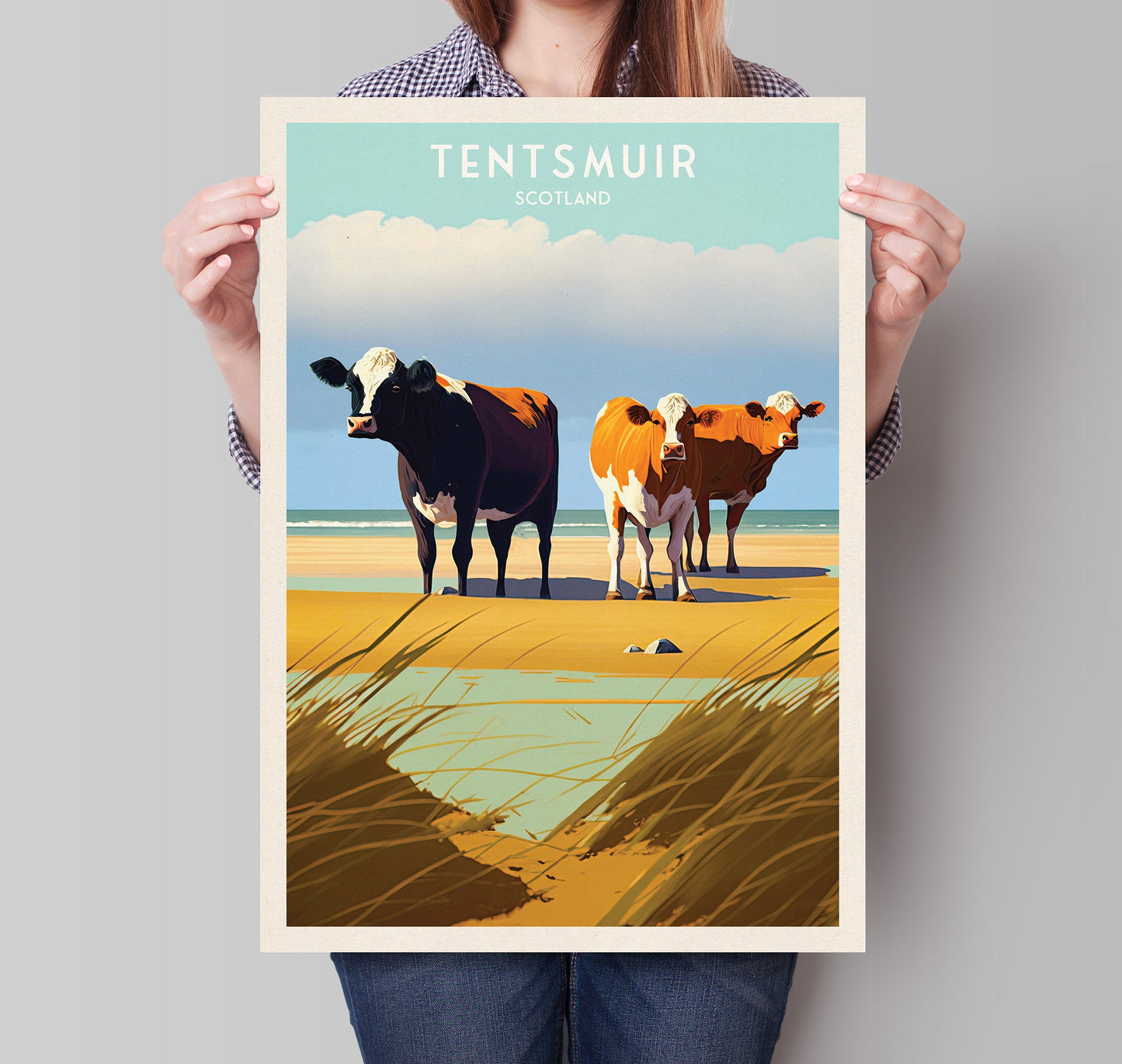 Tentsmuir Print - Cows on Tentsmuir Beach - Fife