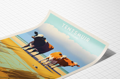 Tentsmuir Print - Cows on Tentsmuir Beach - Fife