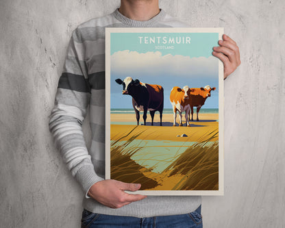 Tentsmuir Print - Cows on Tentsmuir Beach - Fife