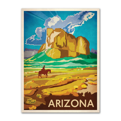 Arizona Travel Poster, retro Arizona print, American Travel Poster, Vintage looking,  Cowboy Art Print