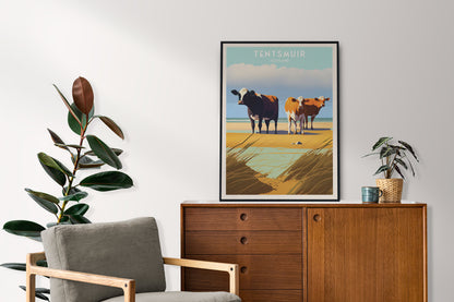 Tentsmuir Print - Cows on Tentsmuir Beach - Fife