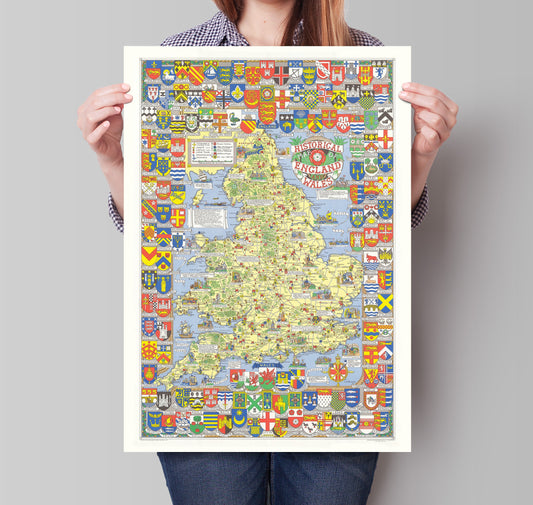 Historical map of England and Wales - Vintage Map Reproduction