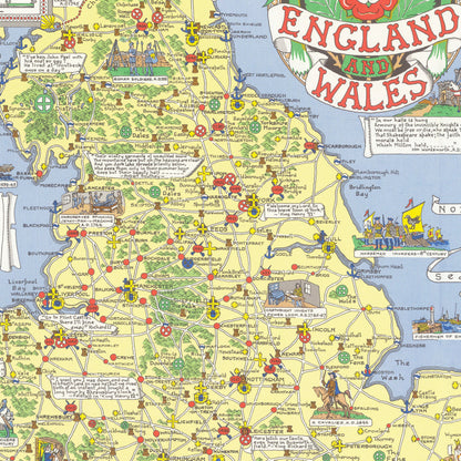 Historical map of England and Wales - Vintage Map Reproduction