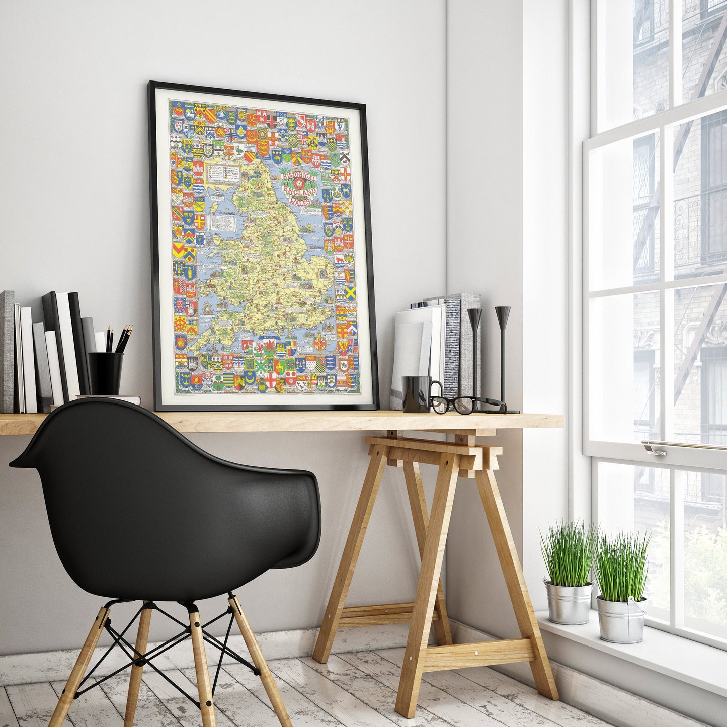 Historical map of England and Wales - Vintage Map Reproduction