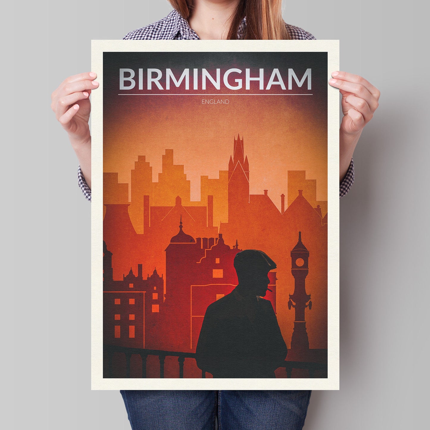 Birmingham Travel Poster - Vintage / Retro / Minimal - Birmingham Poster,Birmingham Art