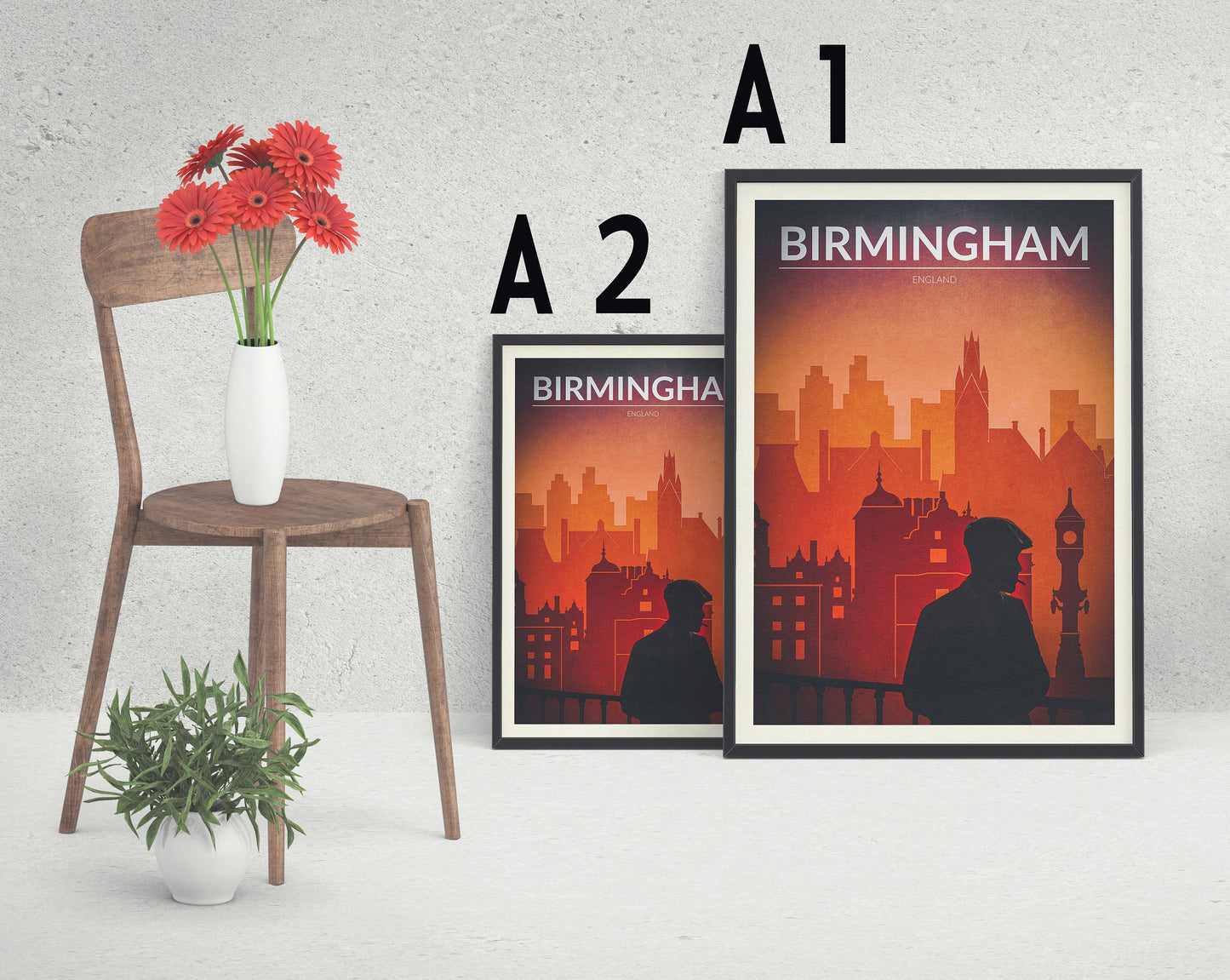 Birmingham Travel Poster - Vintage / Retro / Minimal - Birmingham Poster,Birmingham Art