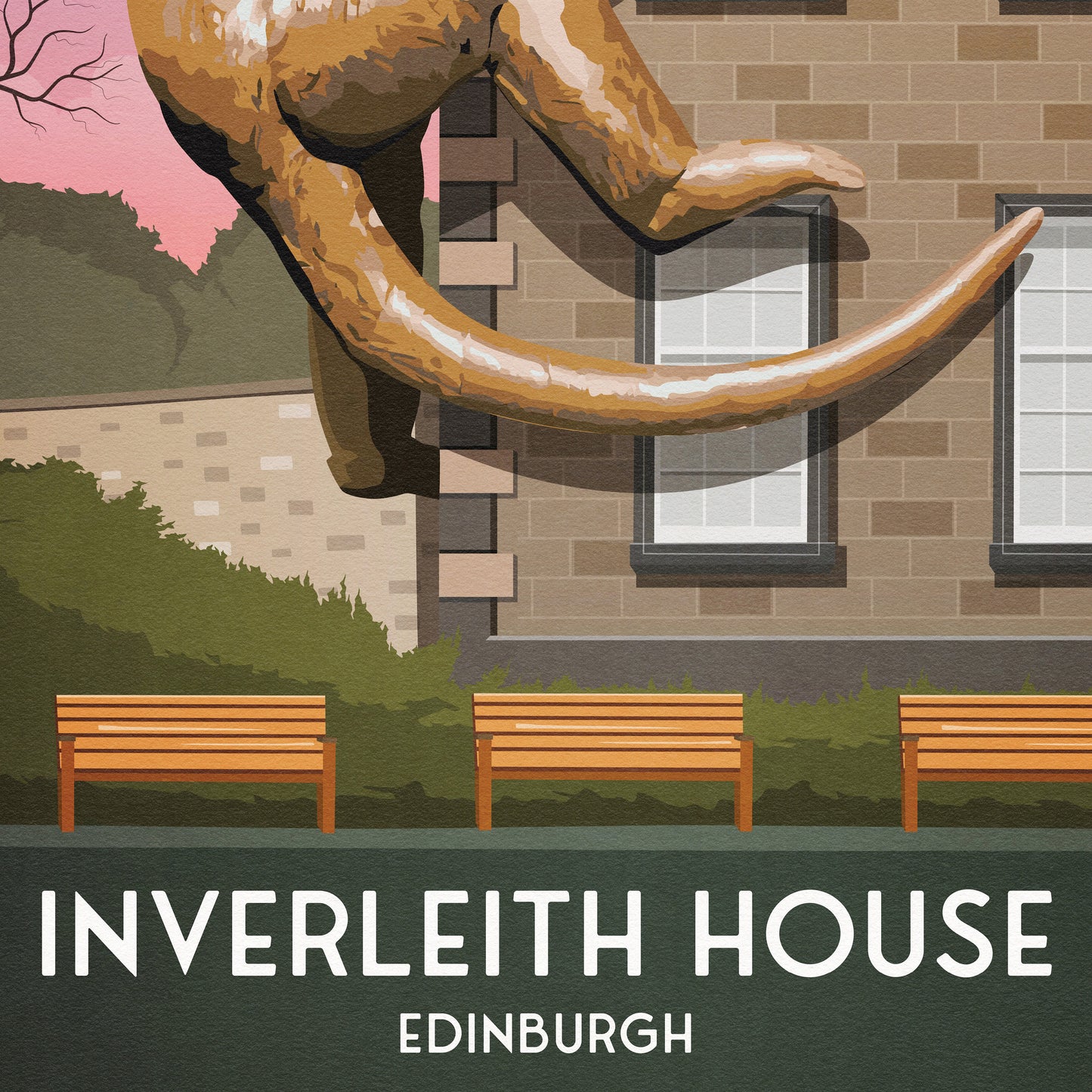 Inverleith House Print - Edinburgh Botanic Gardens - Scotland Art - Travel Poster - Home Decor - Edinburgh Royal Botanic Gardens