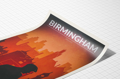 Birmingham Travel Poster - Vintage / Retro / Minimal - Birmingham Poster,Birmingham Art