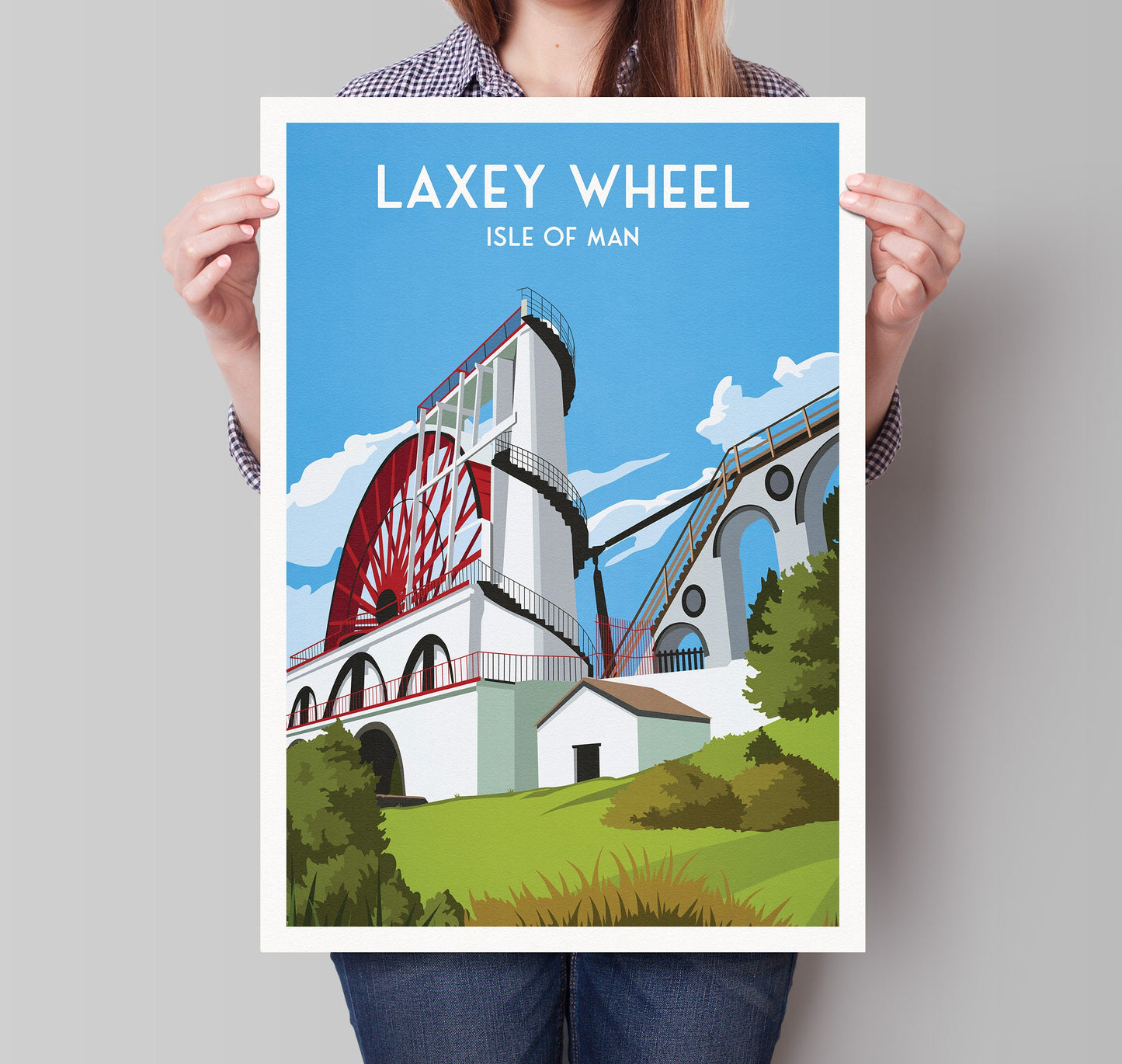 Laxey Wheel Print - Isle of Man Poster - Lady Isabella - Wall Art - Home Decor