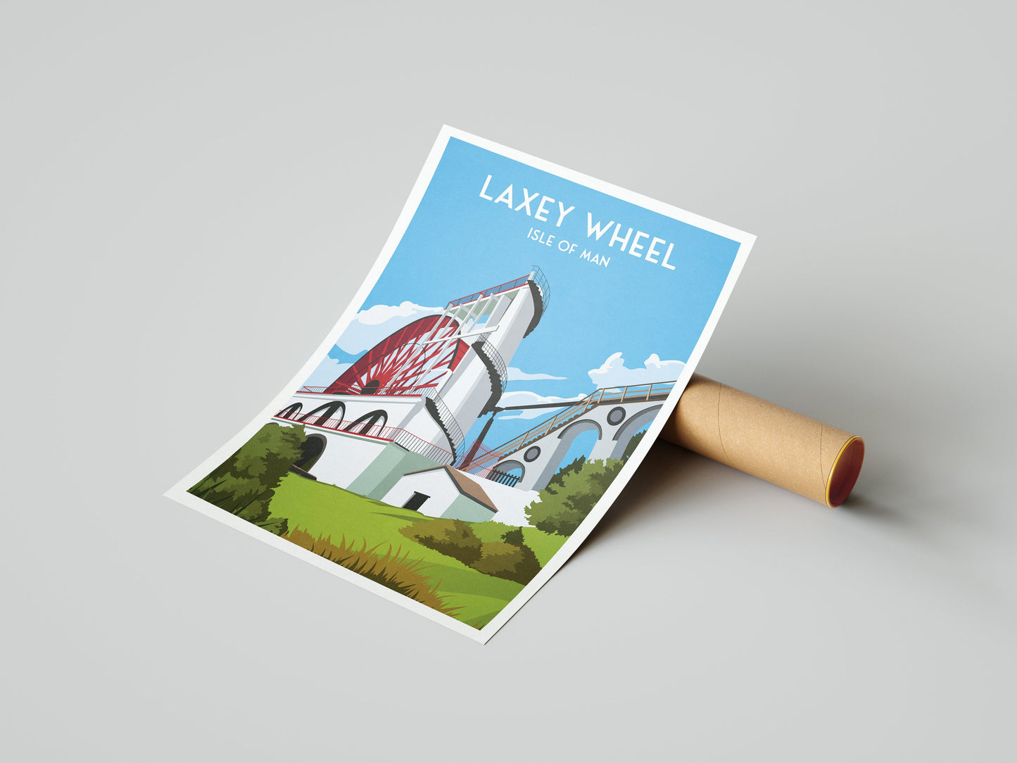 Laxey Wheel Print - Isle of Man Poster - Lady Isabella - Wall Art - Home Decor