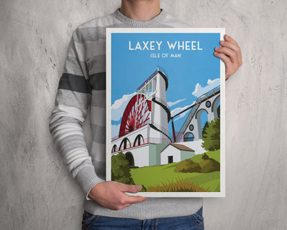 Laxey Wheel Print - Isle of Man Poster - Lady Isabella - Wall Art - Home Decor