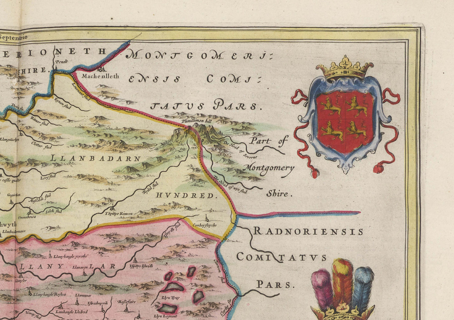 Cardiganshire Map | Ceretica sive Cardiganensis Comitatus | Old map of Cardigan by J. Blaeu |1665 | Poster Wall Art|Welsh Maps | Blaeu