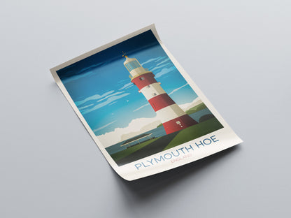 Plymouth Hoe Vintage Travel Poster, Wall Art Print