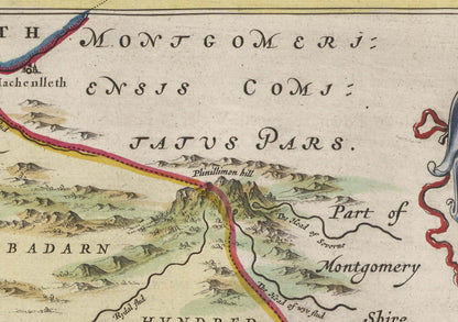 Cardiganshire Map | Ceretica sive Cardiganensis Comitatus | Old map of Cardigan by J. Blaeu |1665 | Poster Wall Art|Welsh Maps | Blaeu