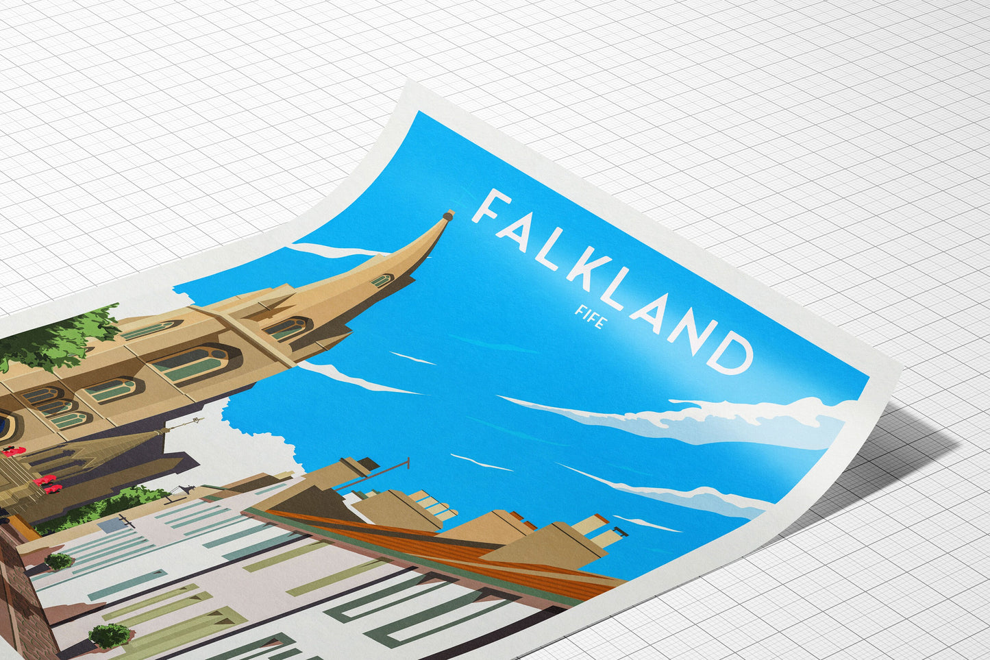 Falkland Travel Poster - Fife Wall Art Print