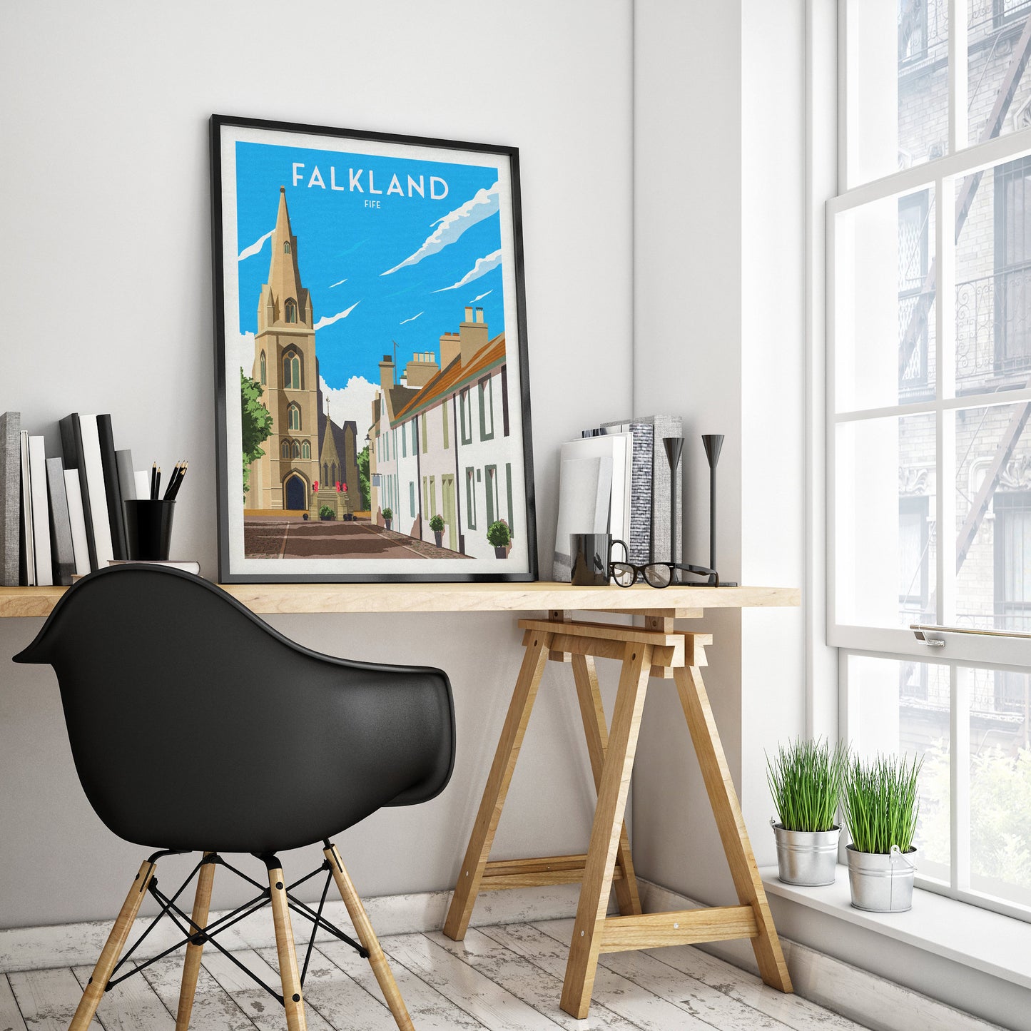 Falkland Travel Poster - Fife Wall Art Print