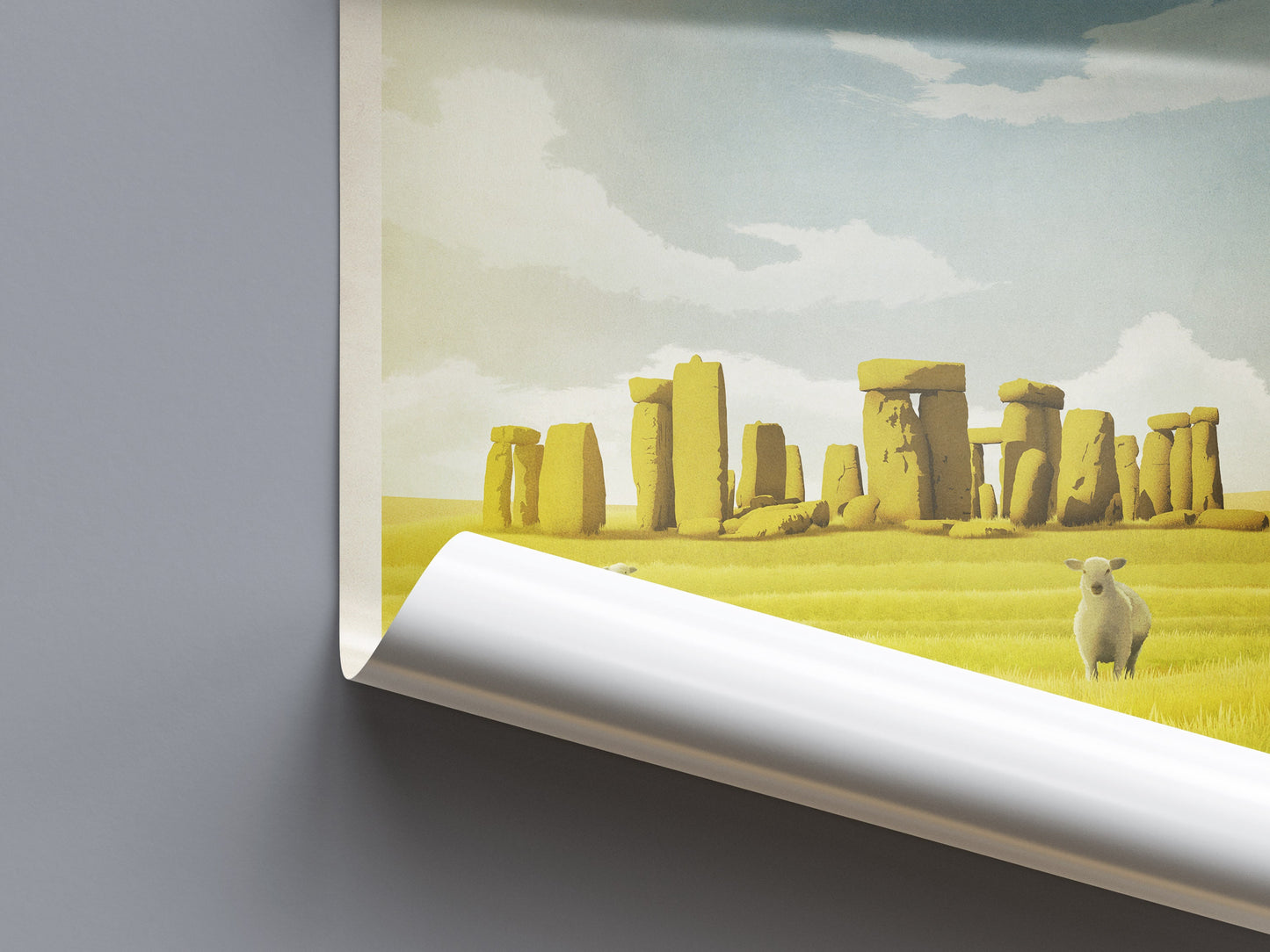 Stonehenge Travel Poster, English Monument, Vintage retro Stonehenge poster