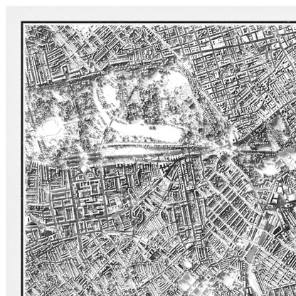 London City Relief Map Print  - Detailed Topographic Map - Lidar Map