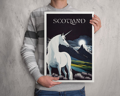 Scotland Unicorn Print | Mythical Creature | Scottish Highlands |  Scottish Gift | Birthday Present | Home Decor Artwork