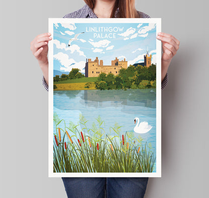 Linlithgow Palace Print | Travel Poster | Scotland Wall Art | (Wentworth Prison)