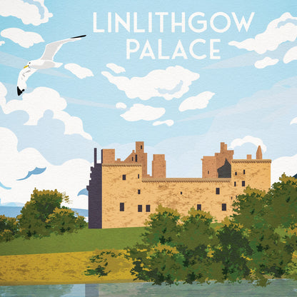 Linlithgow Palace Print | Travel Poster | Scotland Wall Art | (Wentworth Prison)