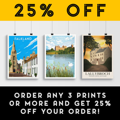 Linlithgow Palace Print | Travel Poster | Scotland Wall Art | (Wentworth Prison)