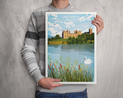 Linlithgow Palace Print | Travel Poster | Scotland Wall Art | (Wentworth Prison)