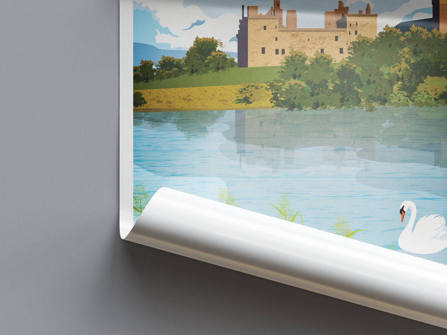 Linlithgow Palace Print | Travel Poster | Scotland Wall Art | (Wentworth Prison)