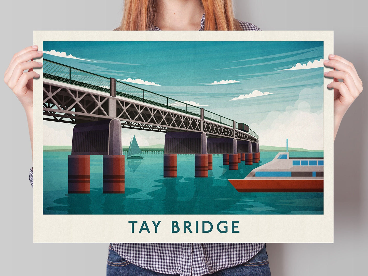 Tay Bridge Poster - Dundee Print featuring the Tay Rail Bridge